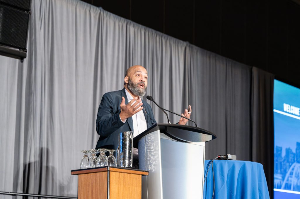 MLA David Shepherd (Edmonton-City Centre) addressed attendees during the ACE Conference opening remarks MLA David Shepherd (Edmonton-City Centre) addressed attendees during the ACE Conference opening remarks.